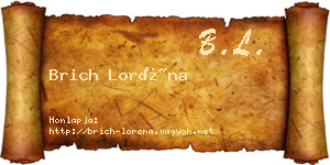 Brich Loréna névjegykártya